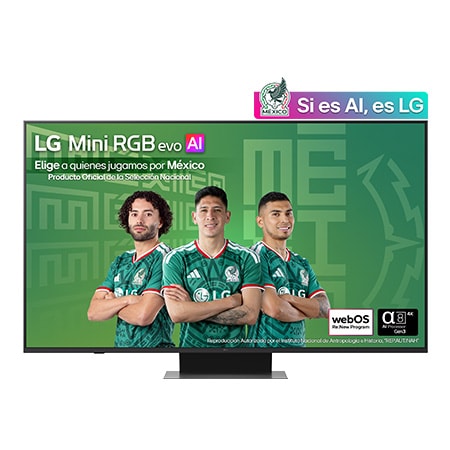 Vista frontal de Pantalla 65 pulgadas LG Mini RGB evo AI MRGB86 4K SMART TV webOS 2026 65MRGB86BSA